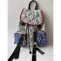 Sacs à dos en tissu de coton avec motif de fleurs